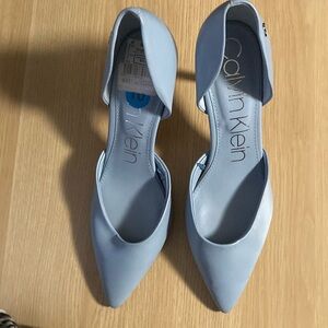 Calvin Klein light blue heels size 10, new